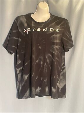 FRIENDS Black Tie-Dye Logo Crewneck T-Shirt